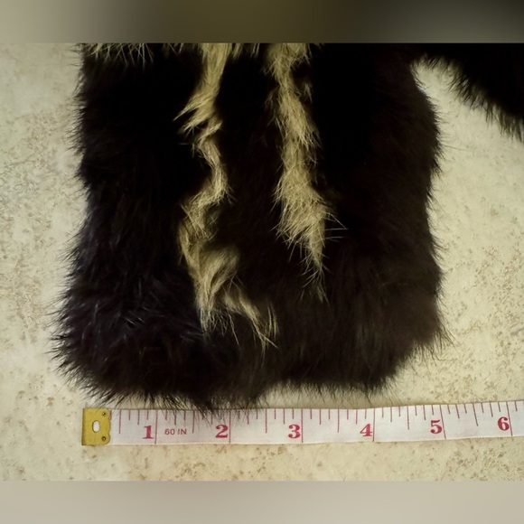 Vtg Carole Little Rabbit Fur Scarf Keyhole Opening Animal Print Mob Wife 90s NWT - Picture 6 of 10